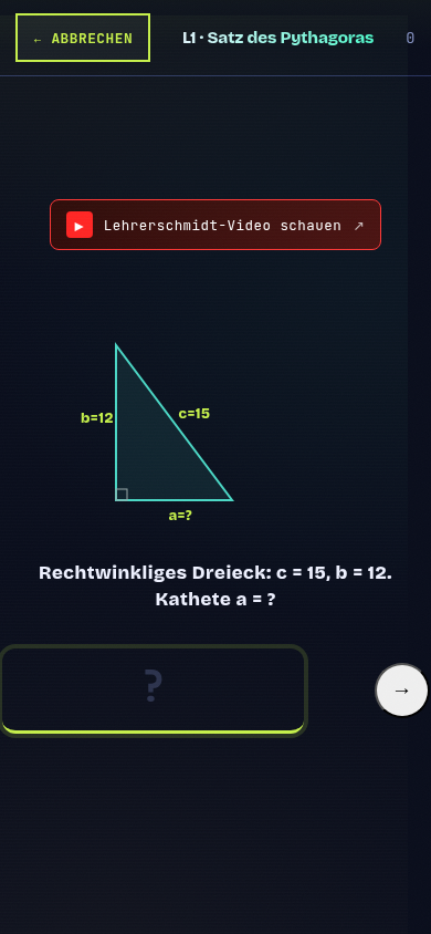 Pythagoras Dreieck-Skizze